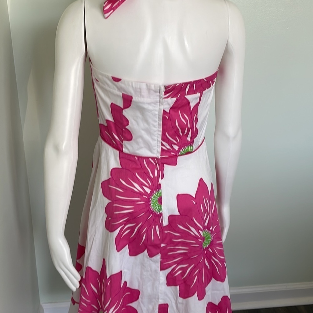Lily Pulitzer White Pink Floral Halter Dress - Picture 5 of 7